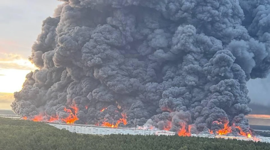 Massive fire at Wildberries warehouse in Moscow suburbs after Ukrainian drone attack