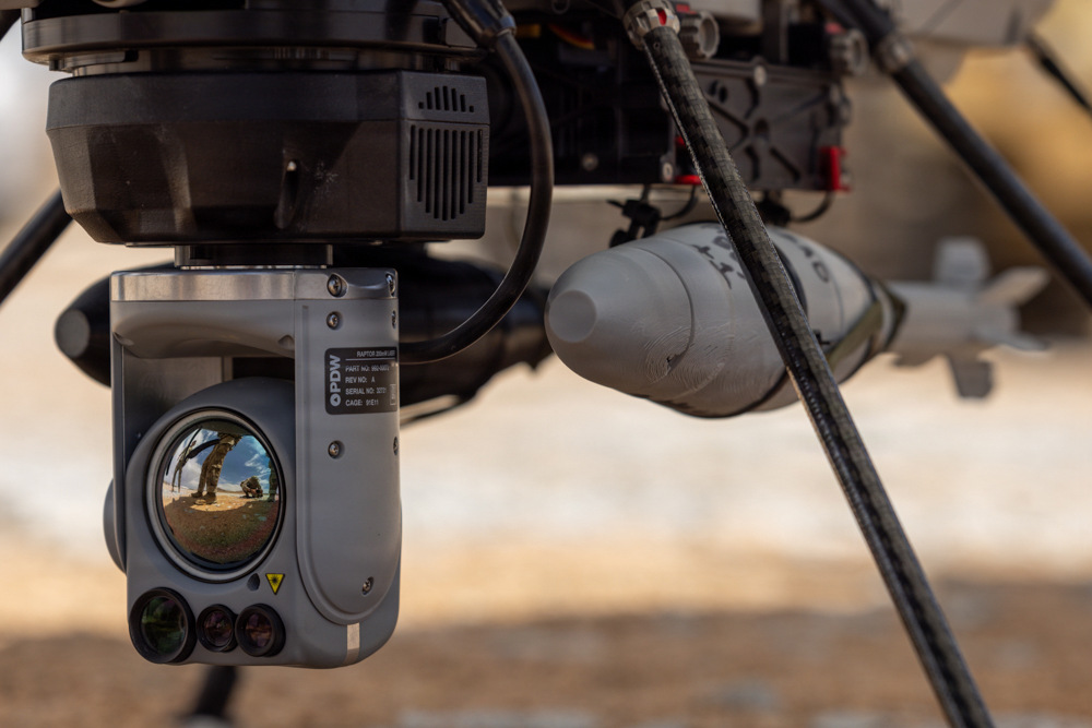A Picatinny Common Lethality Integration Kit attached to a drone