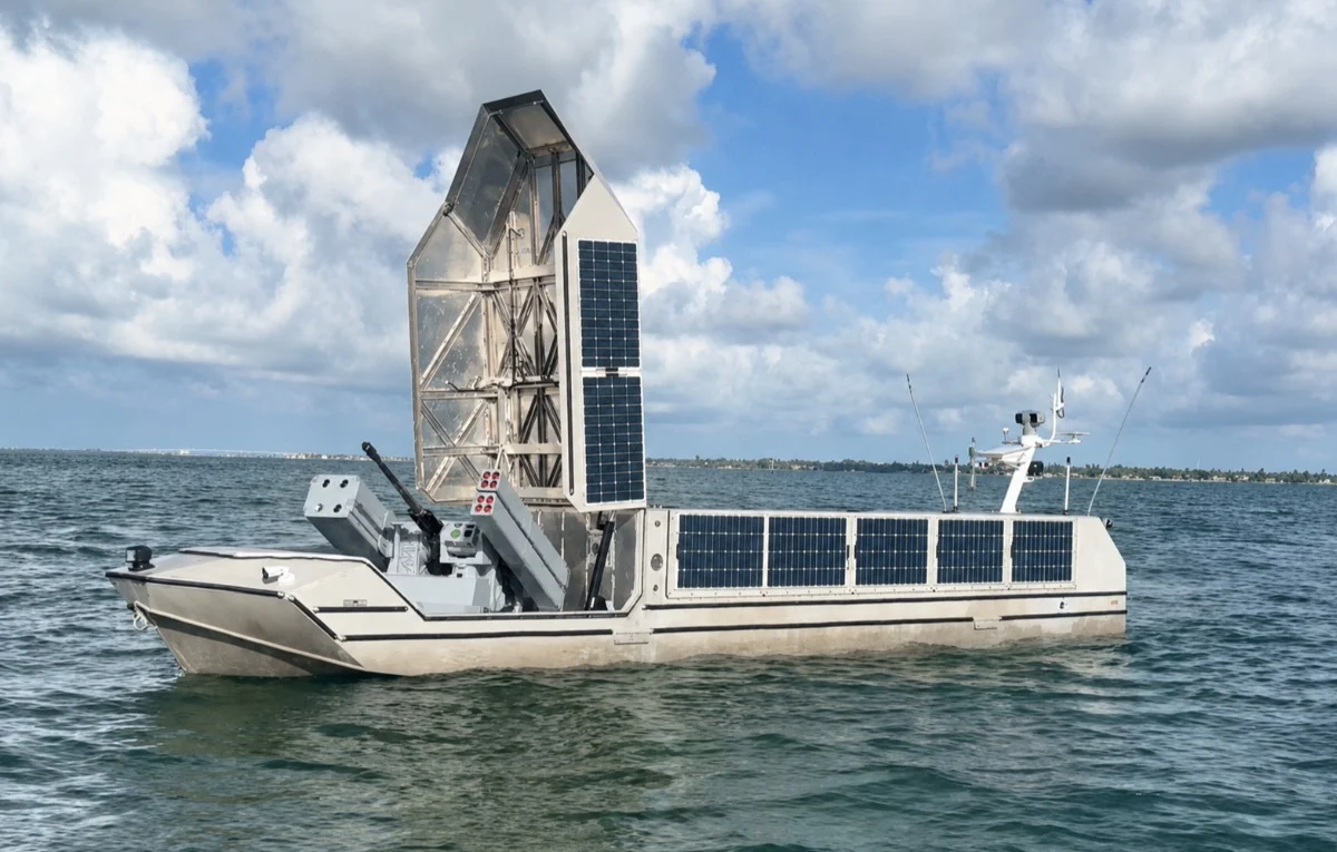 Voltaic Marine completed live trials integrating a Moog RIwP remote weapon turret onto its AEU39 uncrewed surface vessel.