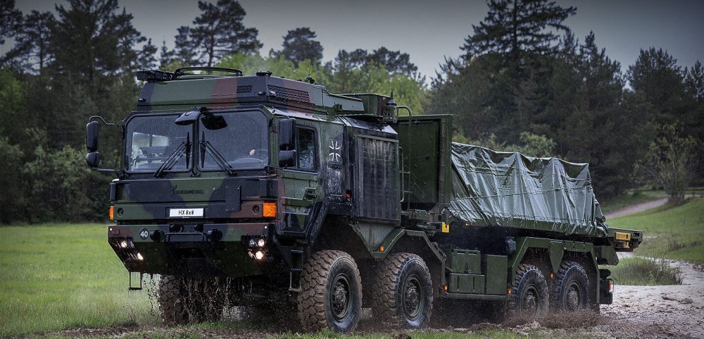 A Rheinmetall HX military truck.