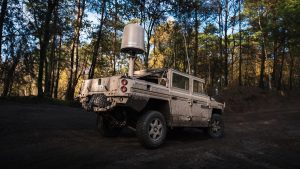 Mobile air defense system with an IRIS drone detection radar from Robin Radar Systems