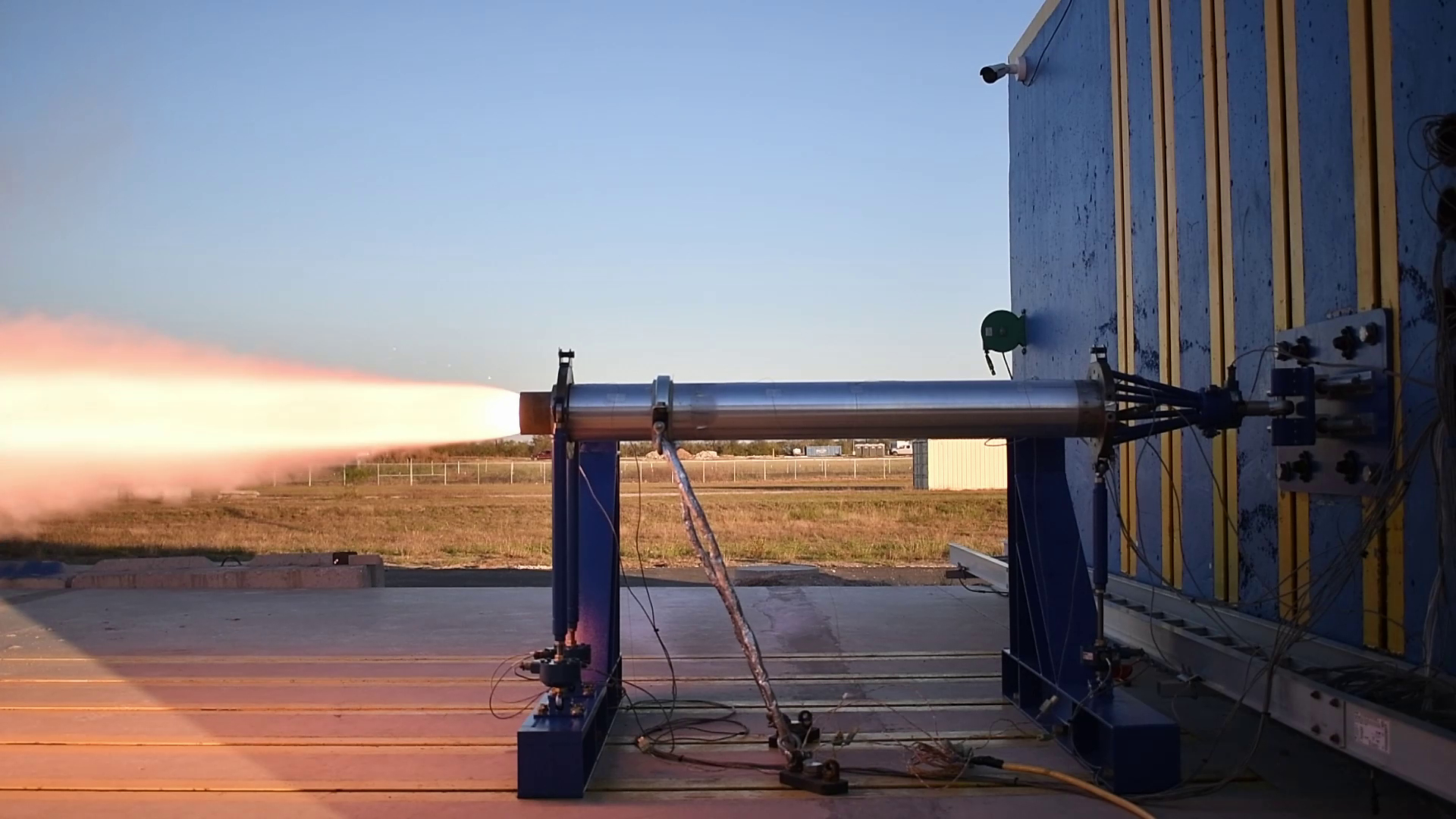 A static test of a sub-scale SRM design for X-Bow’s MDA interceptor.