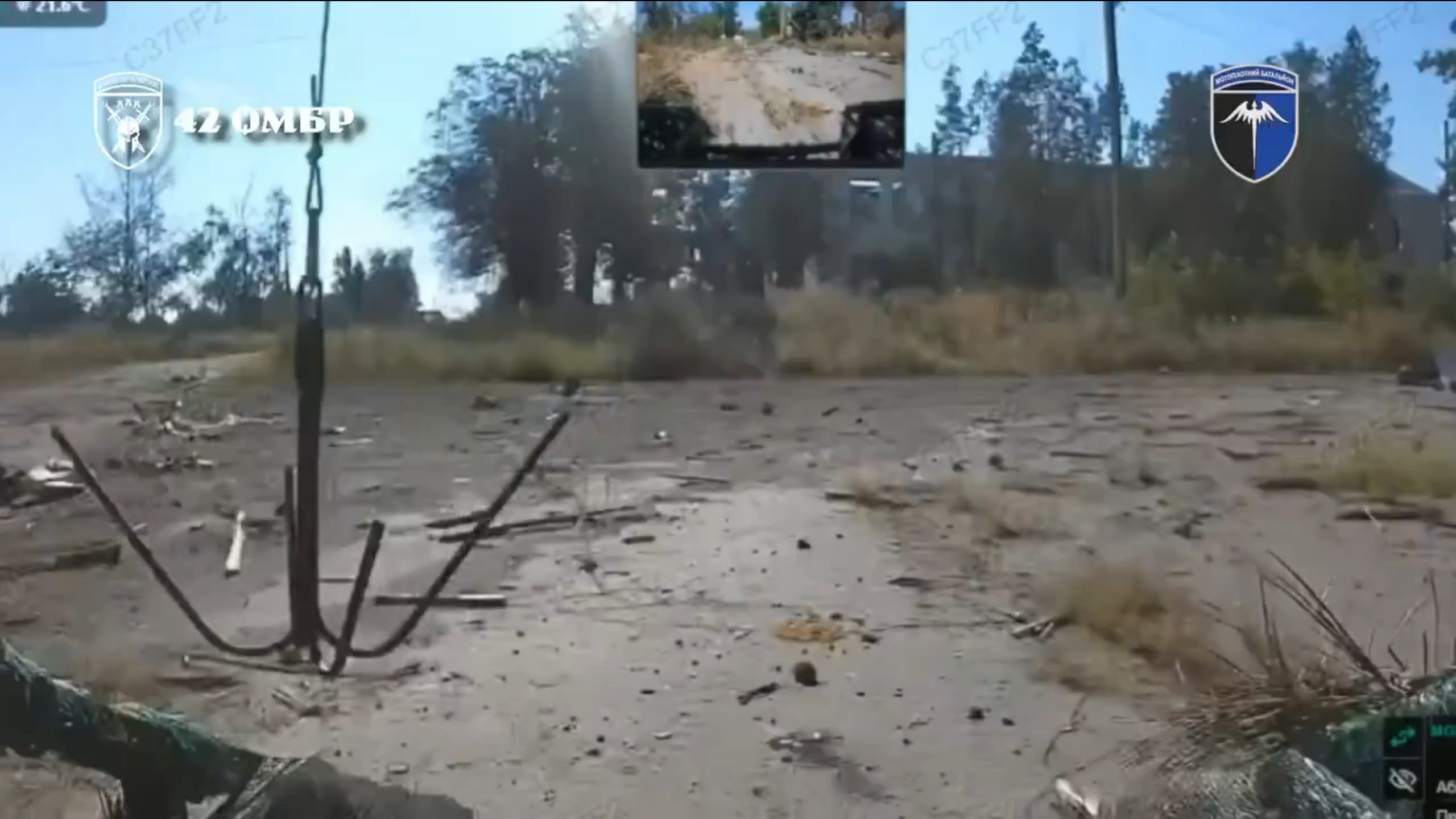 Screenshot from the video of the 42nd Separate Mechanized Brigade
