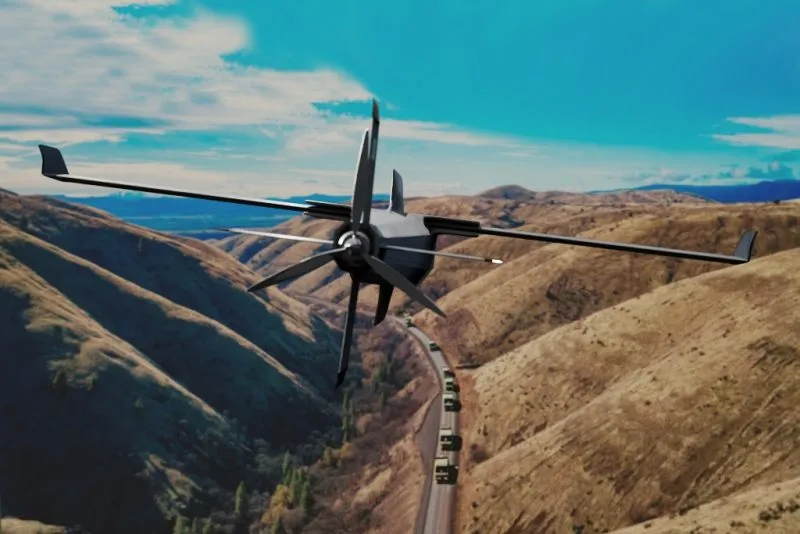 Rheinmetall’s FV-014 loitering munition during simulated operational deployment.