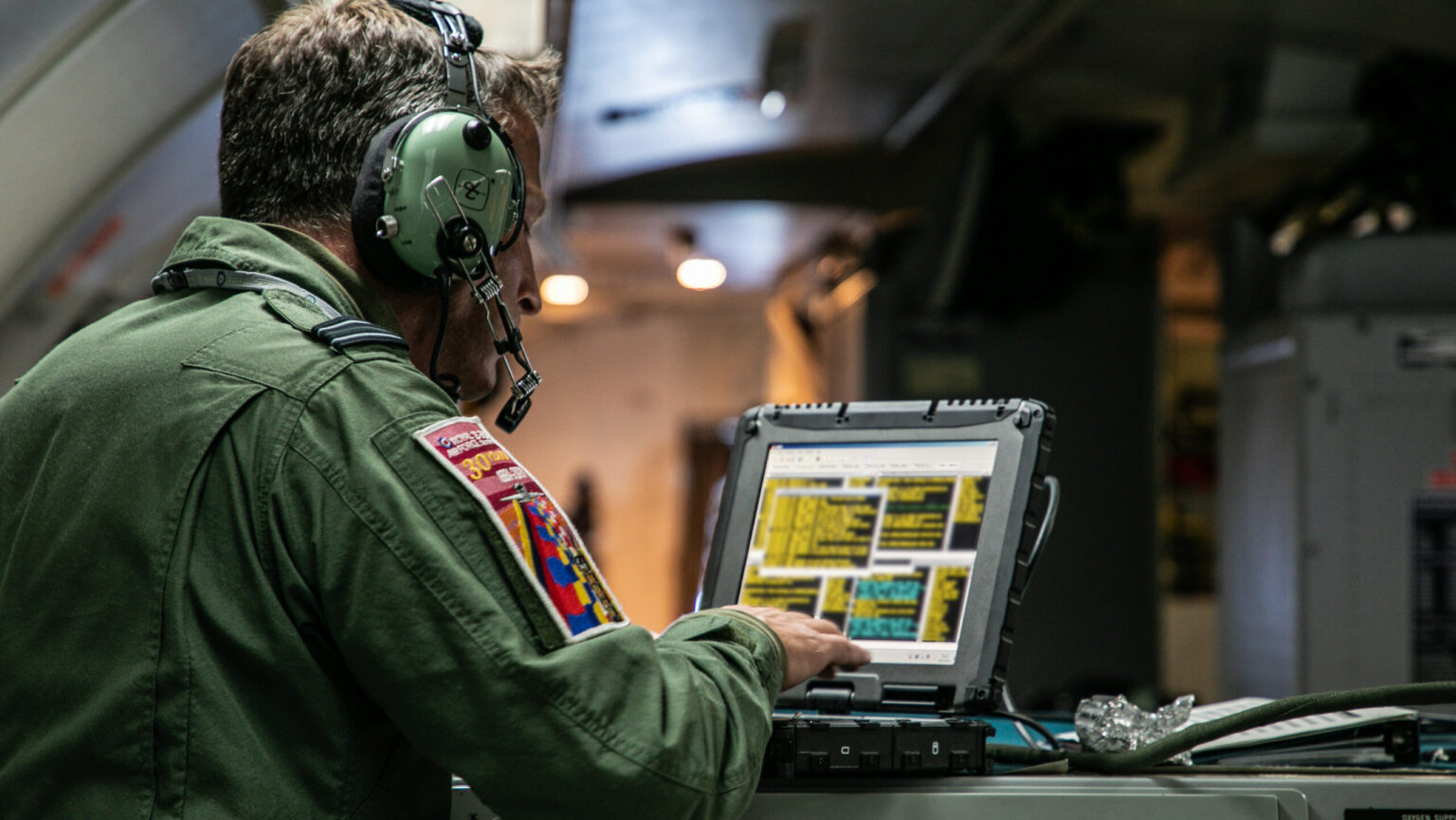 Images of RAF Air Controllers aboard an RAF Boeing E-3D Sentry, aka AWACS, conducting a mission in support of NATO.