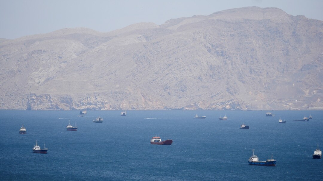 Ships in the Strait of Hormuz.