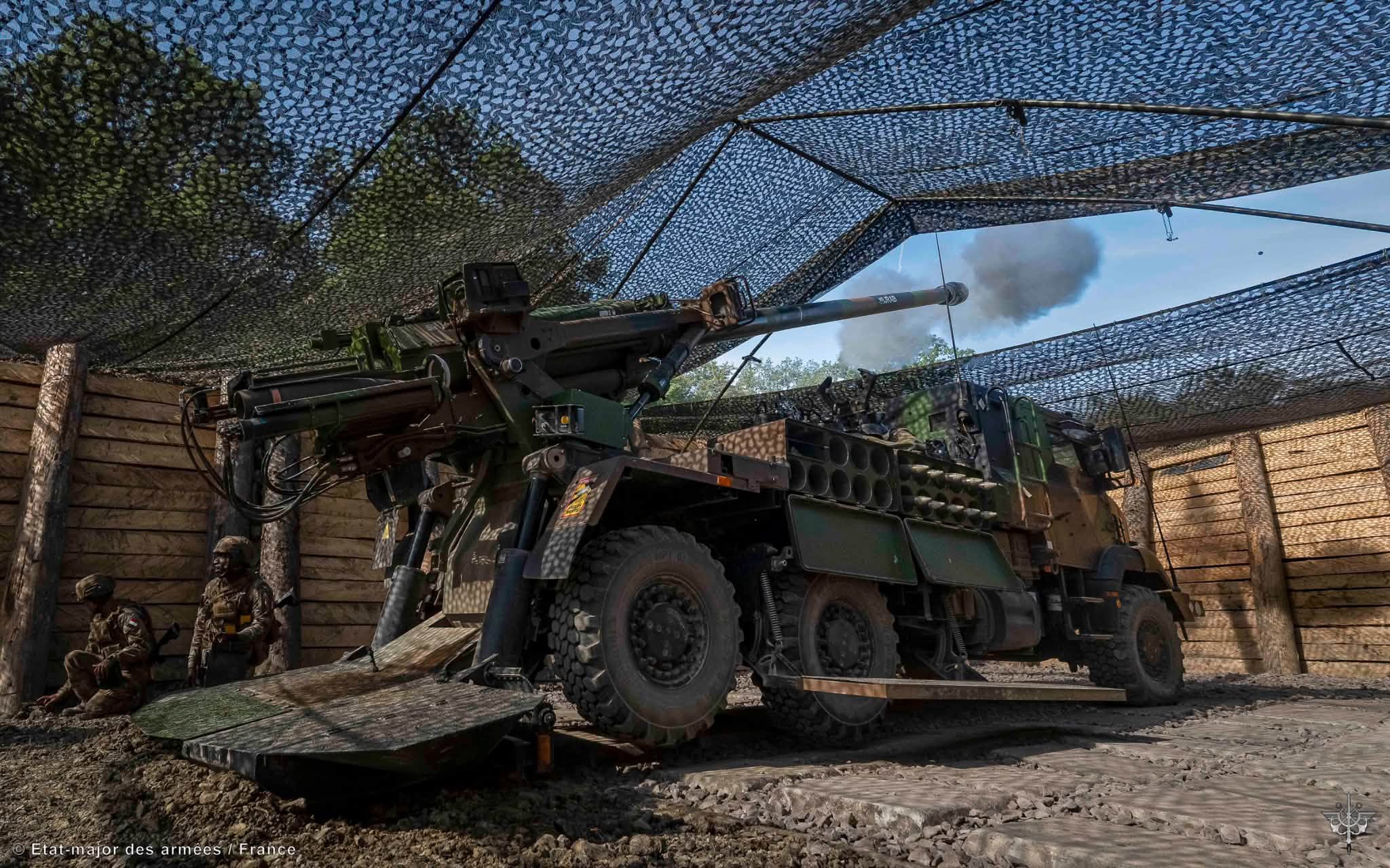 Camouflaged Caesar self-propelled howitzer.