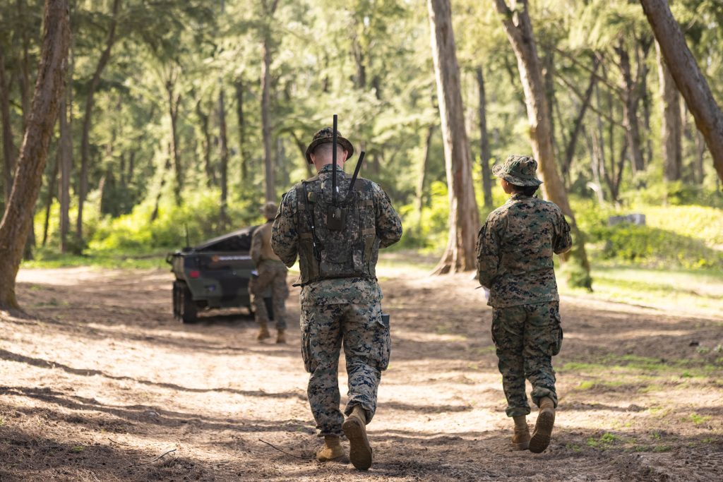 U.S. Marines operate an UGV prototype