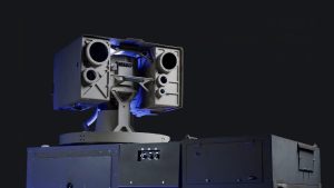 Key component of the AeroVironment LOCUST counter-UAS system based on a tactical vehicle.