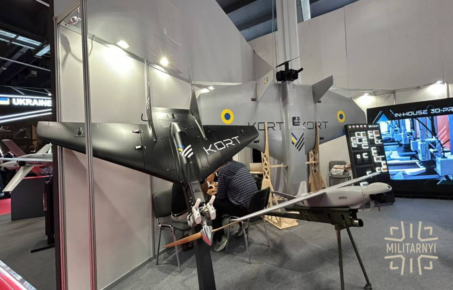 KORT drones from the Hunter Killer 3 series (center), Hunter Killer 10 (left), and Hunter Killer 50 (right)