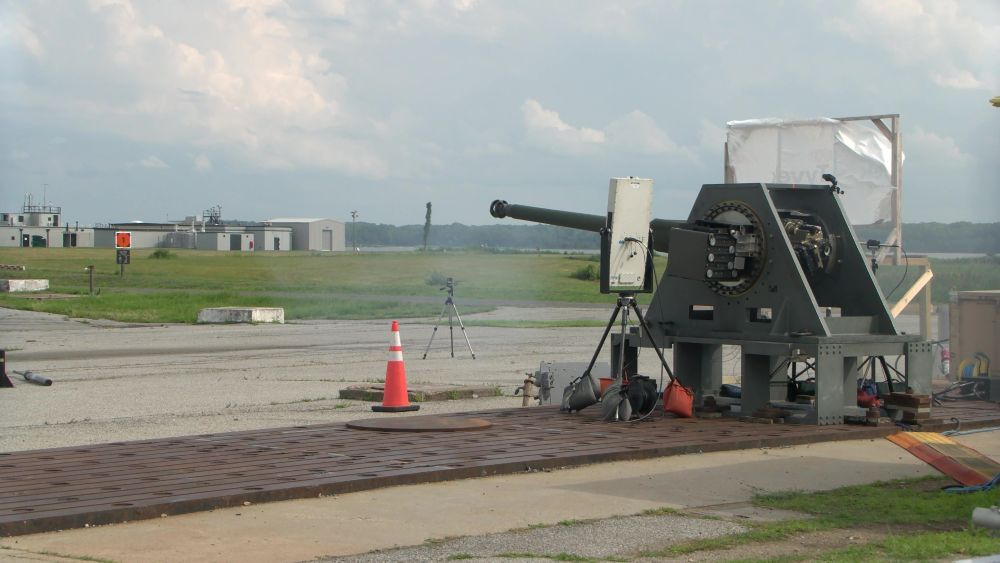 Aeroballistic testing of Northrop Grumman's Raid Hunter™ 50mm guided round at the Potomac River Test Range in Dahlgren, Virginia.