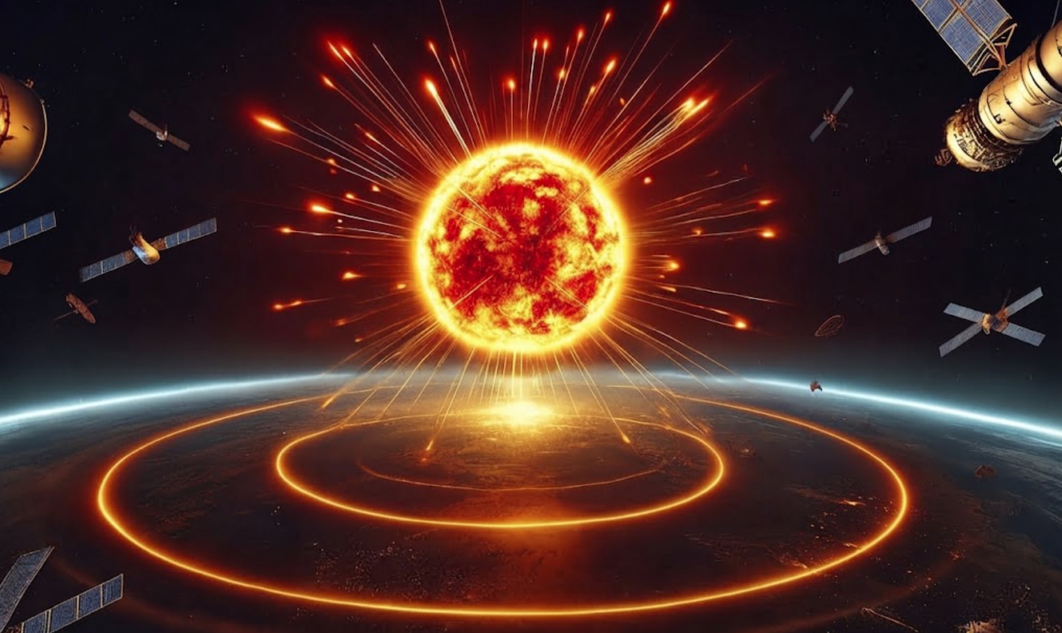 Illustration of a nuclear explosion in space
