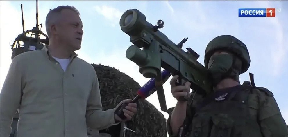 An operator of the mystery MANPADS is interviewed by the Russia-1 TV channel.