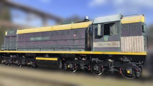 A Ukrainian Railways train equipped with a Shatro Counter-Mesh EW system.